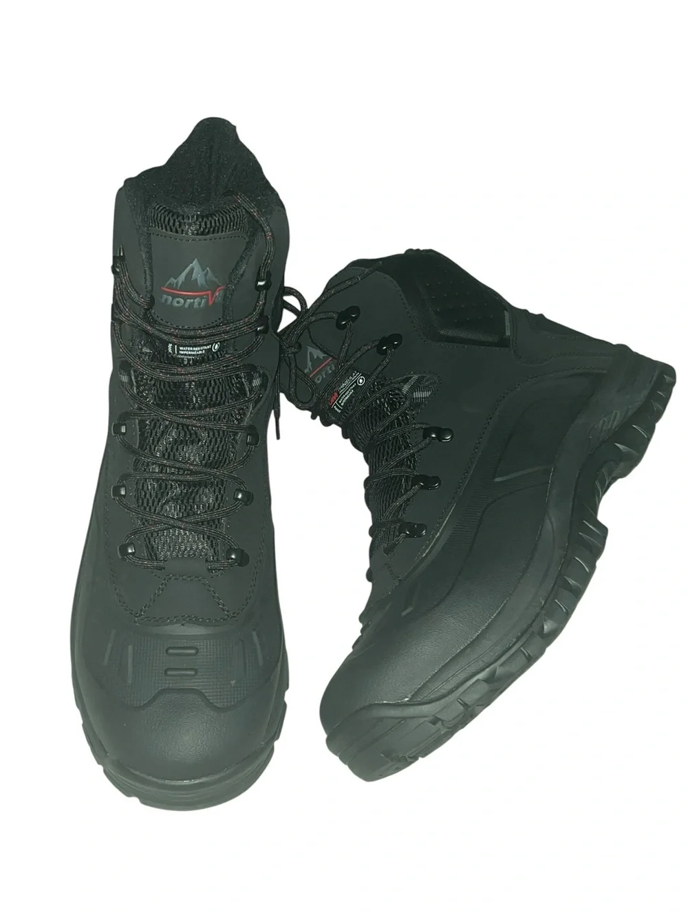 Men's Waterproof Insulated Winter Snow Boots Black Tactical Work Boots - Style